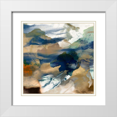 Orange Tide II White Modern Wood Framed Art Print with Double Matting by Jasper, Sisa