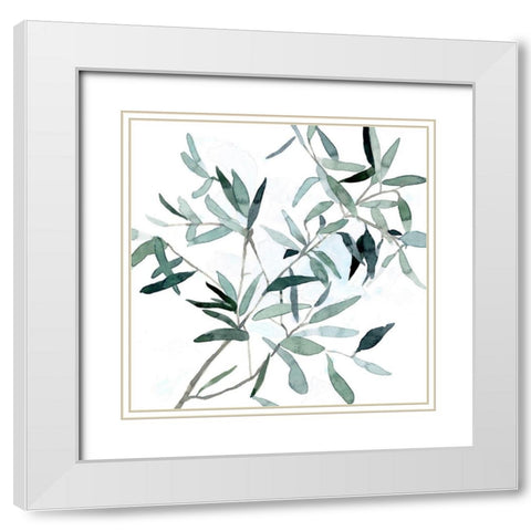 Serene Eucalyptus II White Modern Wood Framed Art Print with Double Matting by Scarvey, Emma