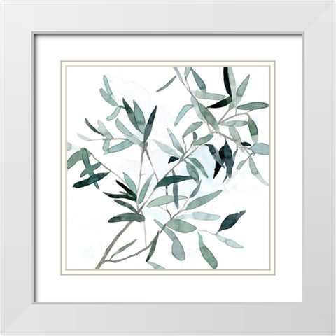 Serene Eucalyptus II White Modern Wood Framed Art Print with Double Matting by Scarvey, Emma