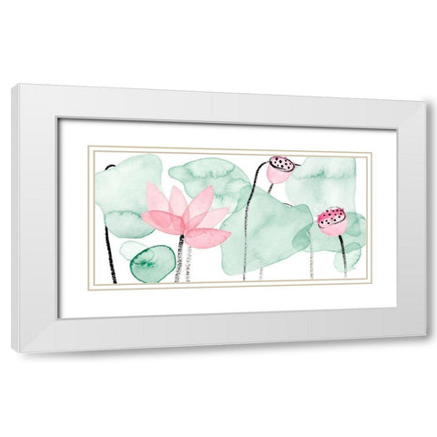 Lotus in Nature IV White Modern Wood Framed Art Print with Double Matting by Wang, Melissa