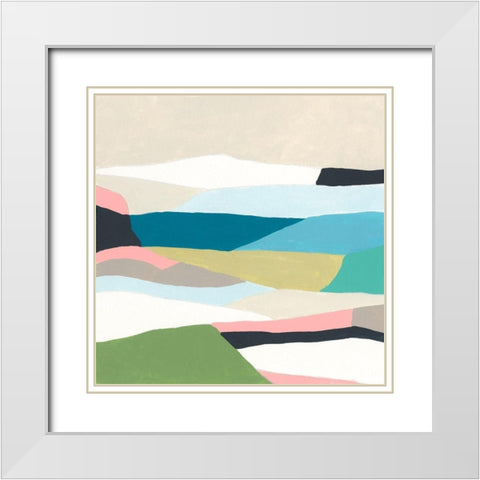 Layerscape I White Modern Wood Framed Art Print with Double Matting by Vess, June Erica