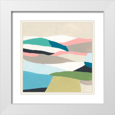 Layerscape II White Modern Wood Framed Art Print with Double Matting by Vess, June Erica