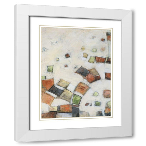 Fiesta in Earth II White Modern Wood Framed Art Print with Double Matting by Crawford, Beverly
