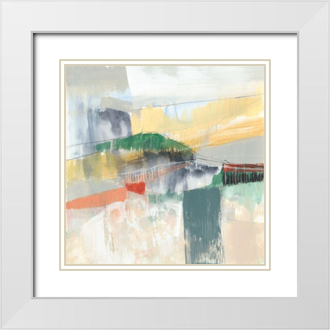 Abstracted Mountainscape IV White Modern Wood Framed Art Print with Double Matting by Goldberger, Jennifer