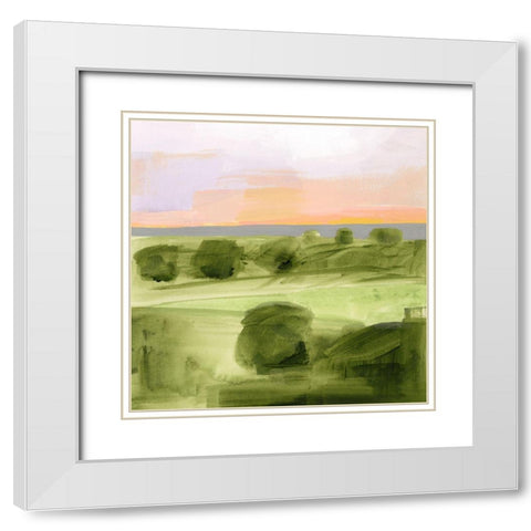 Jotted Landscape I White Modern Wood Framed Art Print with Double Matting by Borges, Victoria