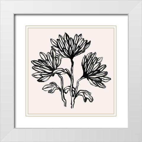 Gestural Blooms I White Modern Wood Framed Art Print with Double Matting by Scarvey, Emma