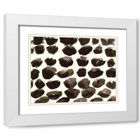 Dots Imperfection I White Modern Wood Framed Art Print with Double Matting by Wang, Melissa