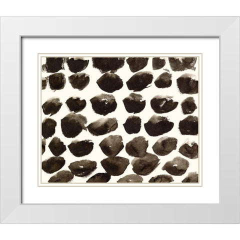 Dots Imperfection I White Modern Wood Framed Art Print with Double Matting by Wang, Melissa