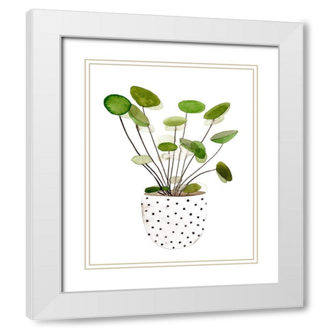 Plant in a Pot II White Modern Wood Framed Art Print with Double Matting by Wang, Melissa