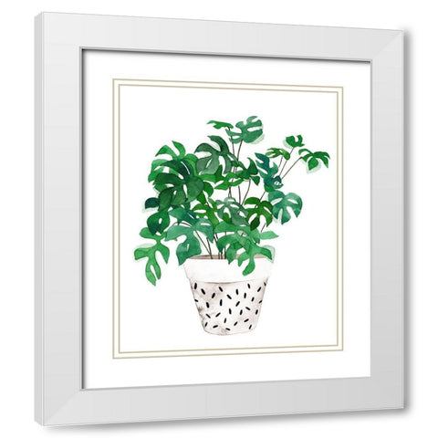Plant in a Pot IV White Modern Wood Framed Art Print with Double Matting by Wang, Melissa