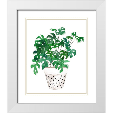 Plant in a Pot IV White Modern Wood Framed Art Print with Double Matting by Wang, Melissa