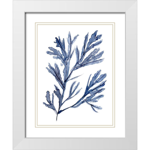 Seaweed Under Water I White Modern Wood Framed Art Print with Double Matting by Wang, Melissa