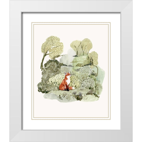 Fox Glen I White Modern Wood Framed Art Print with Double Matting by Borges, Victoria