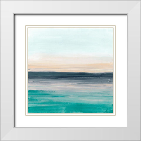 Sea Rise I White Modern Wood Framed Art Print with Double Matting by Vess, June Erica