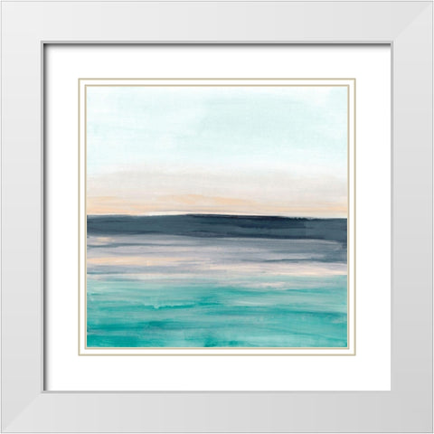 Sea Rise II White Modern Wood Framed Art Print with Double Matting by Vess, June Erica