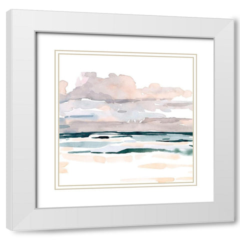 Soft Coastal Abstract I White Modern Wood Framed Art Print with Double Matting by Scarvey, Emma