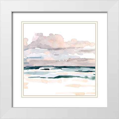 Soft Coastal Abstract I White Modern Wood Framed Art Print with Double Matting by Scarvey, Emma