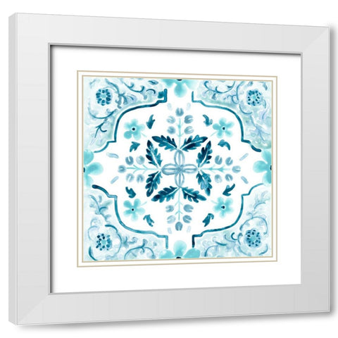 Gamla Stan Tile I White Modern Wood Framed Art Print with Double Matting by Vess, June Erica