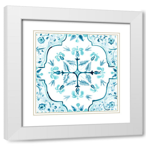 Gamla Stan Tile II White Modern Wood Framed Art Print with Double Matting by Vess, June Erica