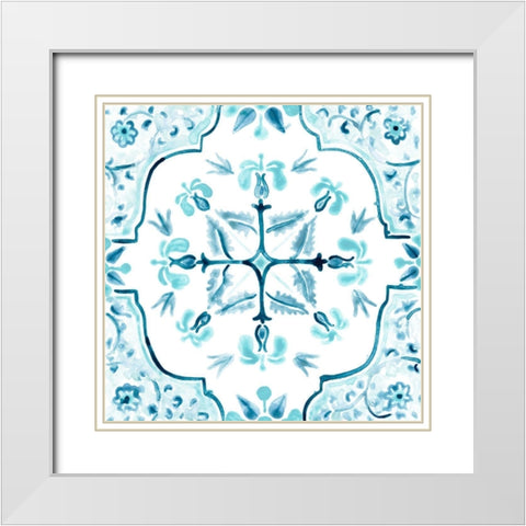 Gamla Stan Tile II White Modern Wood Framed Art Print with Double Matting by Vess, June Erica