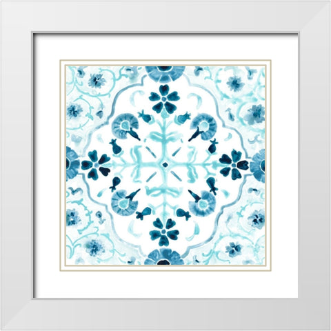 Gamla Stan Tile III White Modern Wood Framed Art Print with Double Matting by Vess, June Erica