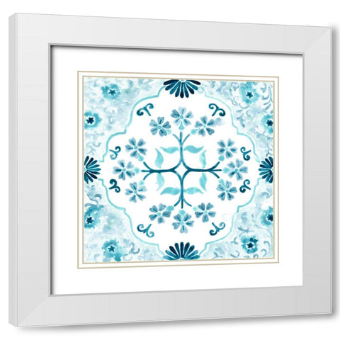 Gamla Stan Tile IV White Modern Wood Framed Art Print with Double Matting by Vess, June Erica