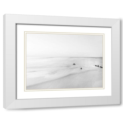 Black and White Water II White Modern Wood Framed Art Print with Double Matting by McLoughlin, James