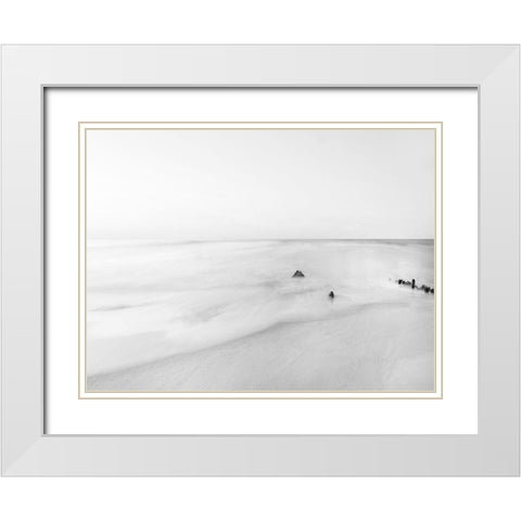 Black and White Water II White Modern Wood Framed Art Print with Double Matting by McLoughlin, James