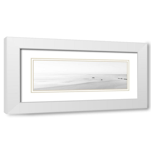 Black and White Water Panel II White Modern Wood Framed Art Print with Double Matting by McLoughlin, James
