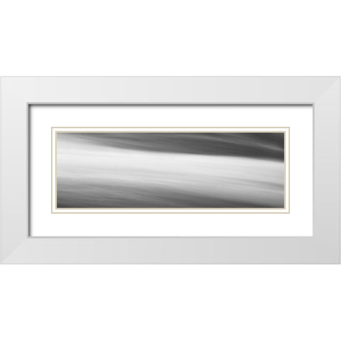 Black and White Water Panel VIII White Modern Wood Framed Art Print with Double Matting by McLoughlin, James