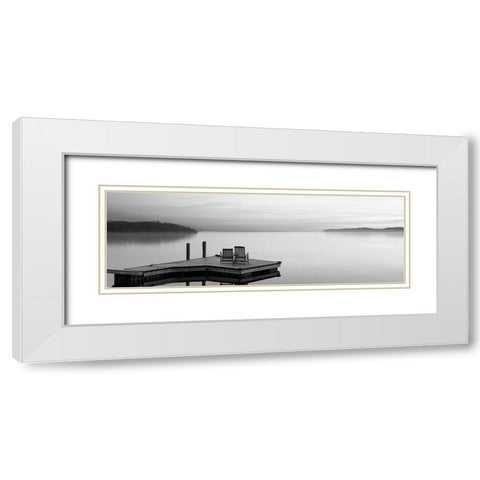 Black and White Water Panel XI White Modern Wood Framed Art Print with Double Matting by McLoughlin, James