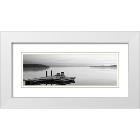 Black and White Water Panel XI White Modern Wood Framed Art Print with Double Matting by McLoughlin, James