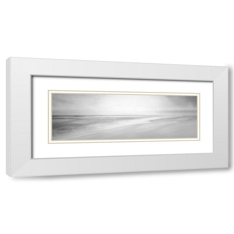 Black and White Water Panel XIII White Modern Wood Framed Art Print with Double Matting by McLoughlin, James