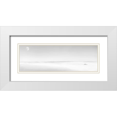 Black and White Water Panel XV White Modern Wood Framed Art Print with Double Matting by McLoughlin, James