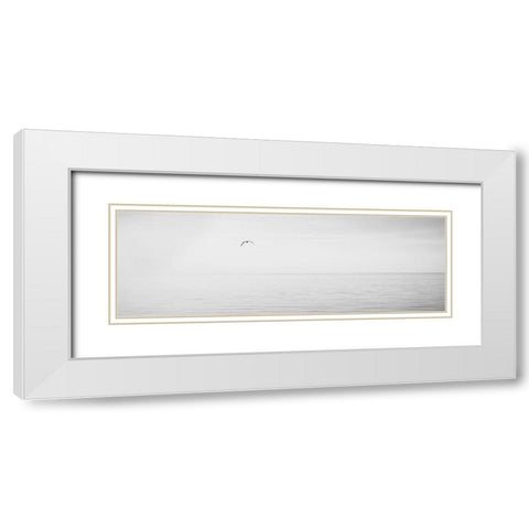 Black and White Water Panel XVI White Modern Wood Framed Art Print with Double Matting by McLoughlin, James