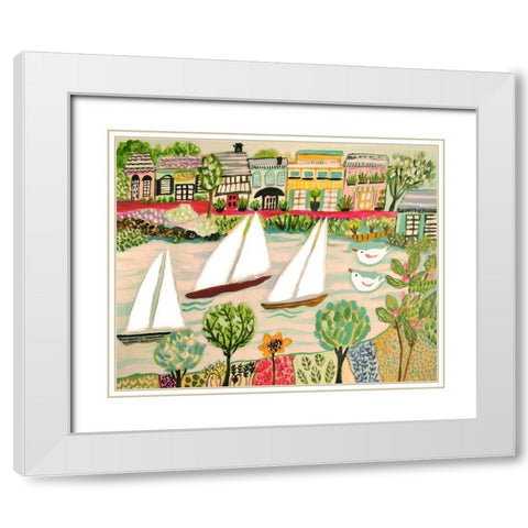 Smooth Sailing I White Modern Wood Framed Art Print with Double Matting by Fields, Karen