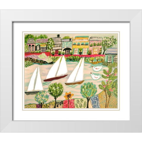 Smooth Sailing I White Modern Wood Framed Art Print with Double Matting by Fields, Karen