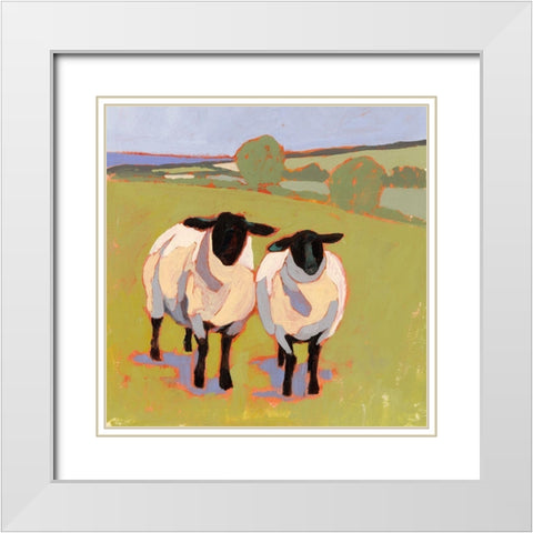 Suffolk Sheep IV White Modern Wood Framed Art Print with Double Matting by Borges, Victoria