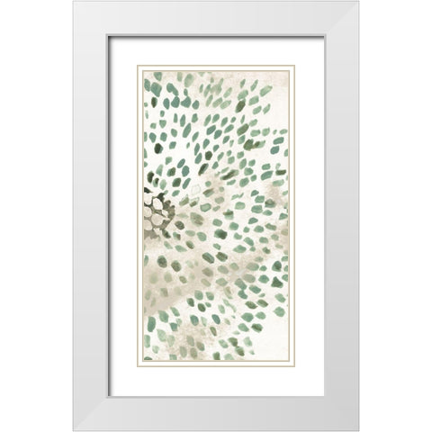 Green Flowerhead II White Modern Wood Framed Art Print with Double Matting by Vess, June Erica