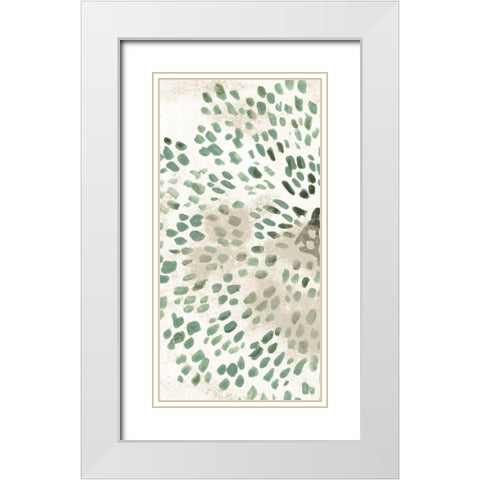 Green Flowerhead III White Modern Wood Framed Art Print with Double Matting by Vess, June Erica