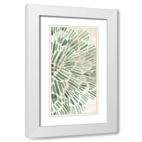 Green Flowerhead IV White Modern Wood Framed Art Print with Double Matting by Vess, June Erica
