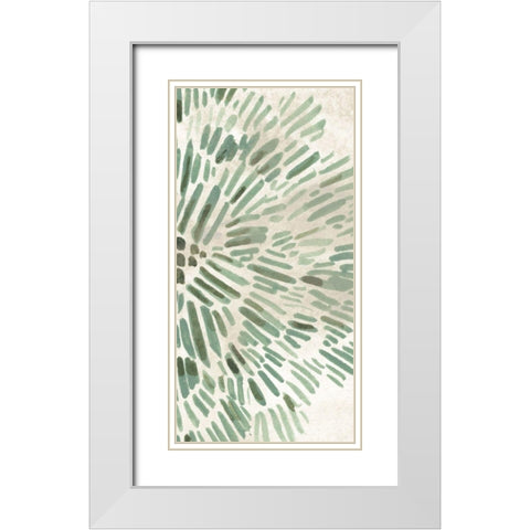 Green Flowerhead IV White Modern Wood Framed Art Print with Double Matting by Vess, June Erica