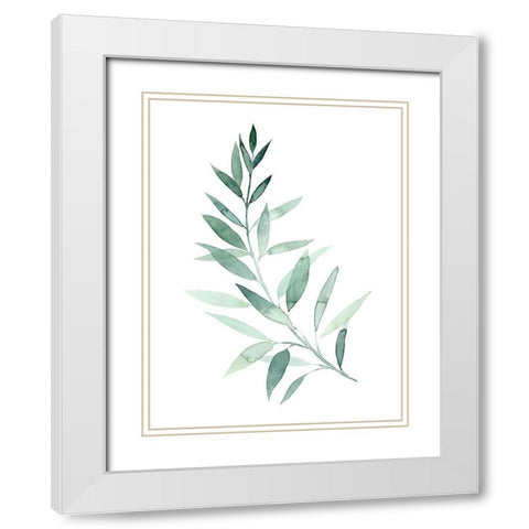 Sea Glass Sprig I White Modern Wood Framed Art Print with Double Matting by Popp, Grace