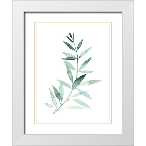 Sea Glass Sprig II White Modern Wood Framed Art Print with Double Matting by Popp, Grace