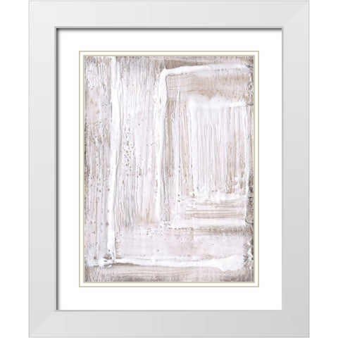 Concentric White I White Modern Wood Framed Art Print with Double Matting by Goldberger, Jennifer