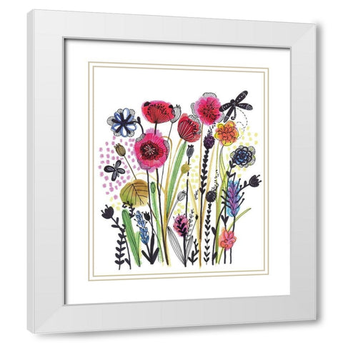 Free Floral II White Modern Wood Framed Art Print with Double Matting by Hernandez, Larisa