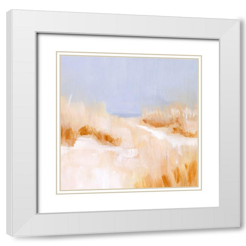 Beach Grass Impression I White Modern Wood Framed Art Print with Double Matting by Borges, Victoria