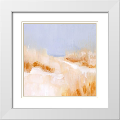 Beach Grass Impression I White Modern Wood Framed Art Print with Double Matting by Borges, Victoria