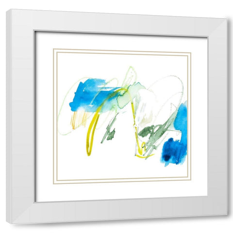 Sea Scrawl II White Modern Wood Framed Art Print with Double Matting by Borges, Victoria