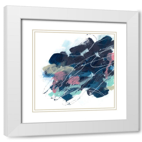 Abstract Lily Pond II White Modern Wood Framed Art Print with Double Matting by Vess, June Erica